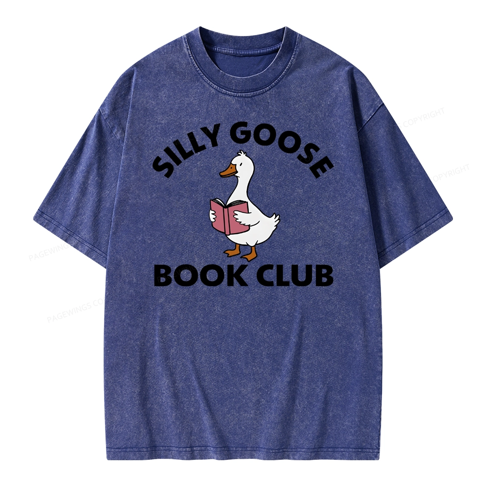 Pagewing Cute Silly Goose Unisex Washed T-shirt