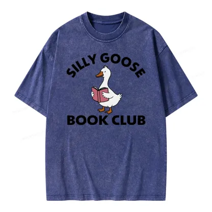 Pagewing Cute Silly Goose Unisex Washed T-shirt