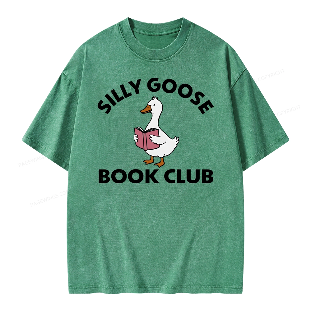 Pagewing Cute Silly Goose Unisex Washed T-shirt