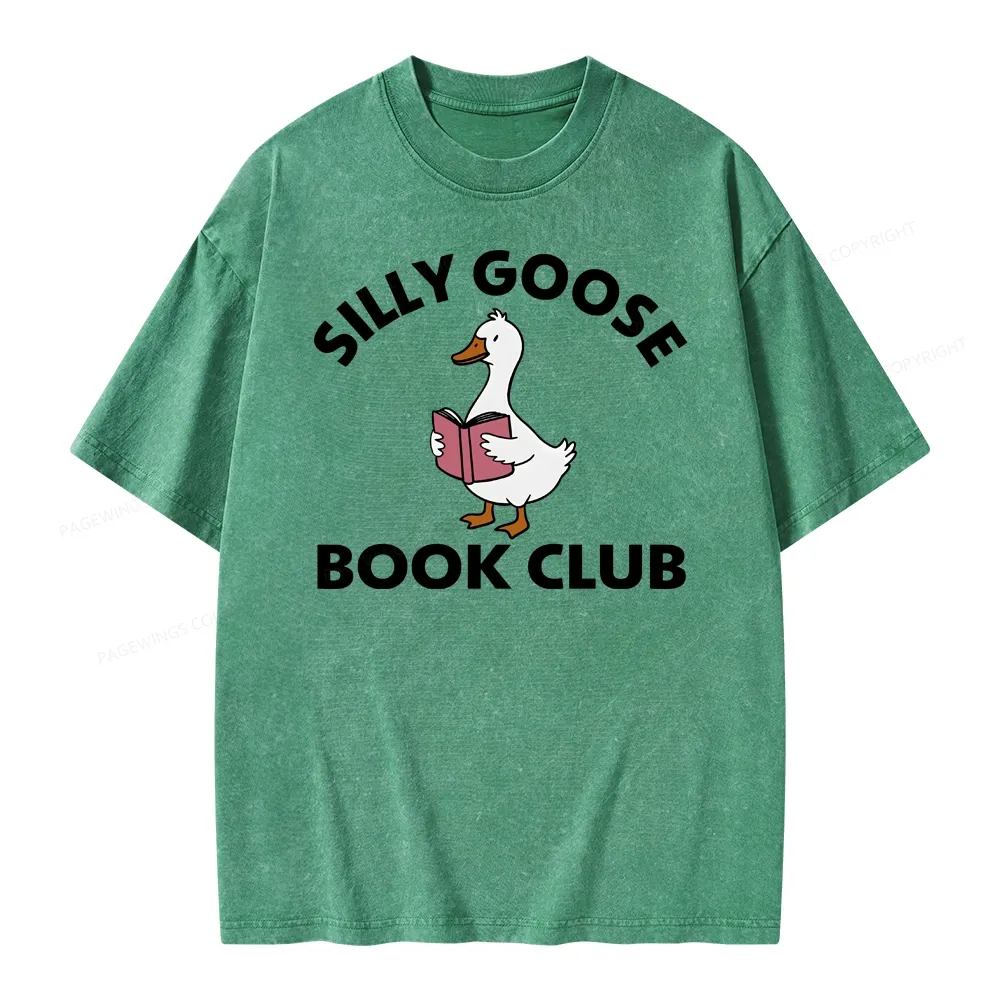 Pagewing Cute Silly Goose Unisex Washed T-shirt