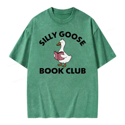 Pagewing Cute Silly Goose Unisex Washed T-shirt
