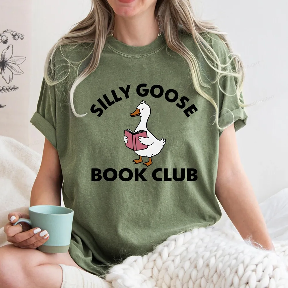 Pagewing Cute Silly Goose Unisex Washed T-shirt