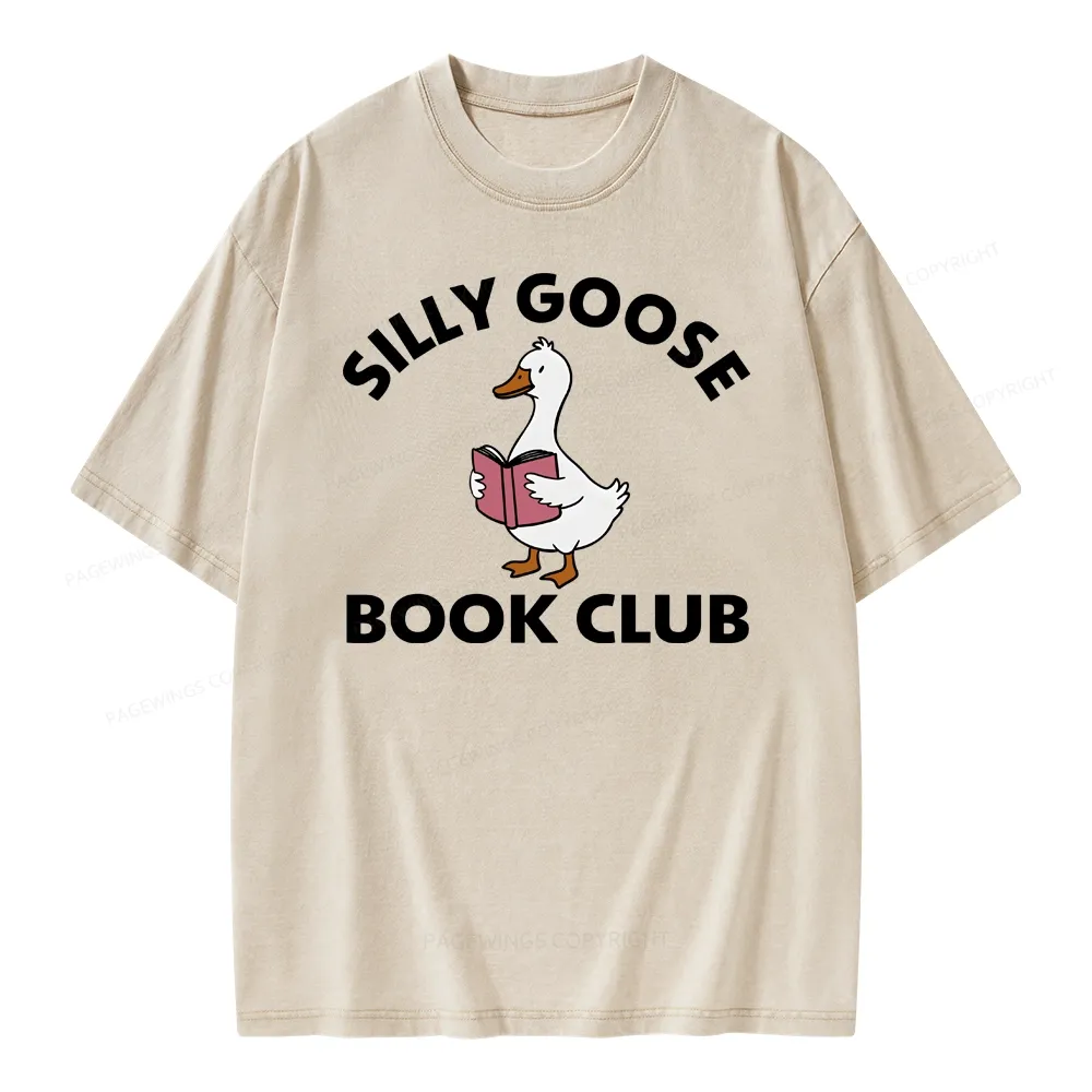 Pagewing Cute Silly Goose Unisex Washed T-shirt