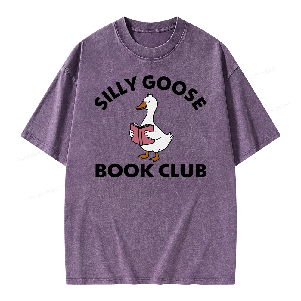 Pagewing Cute Silly Goose Unisex Washed T-shirt