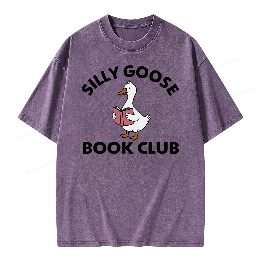 Pagewing Cute Silly Goose Unisex Washed T-shirt