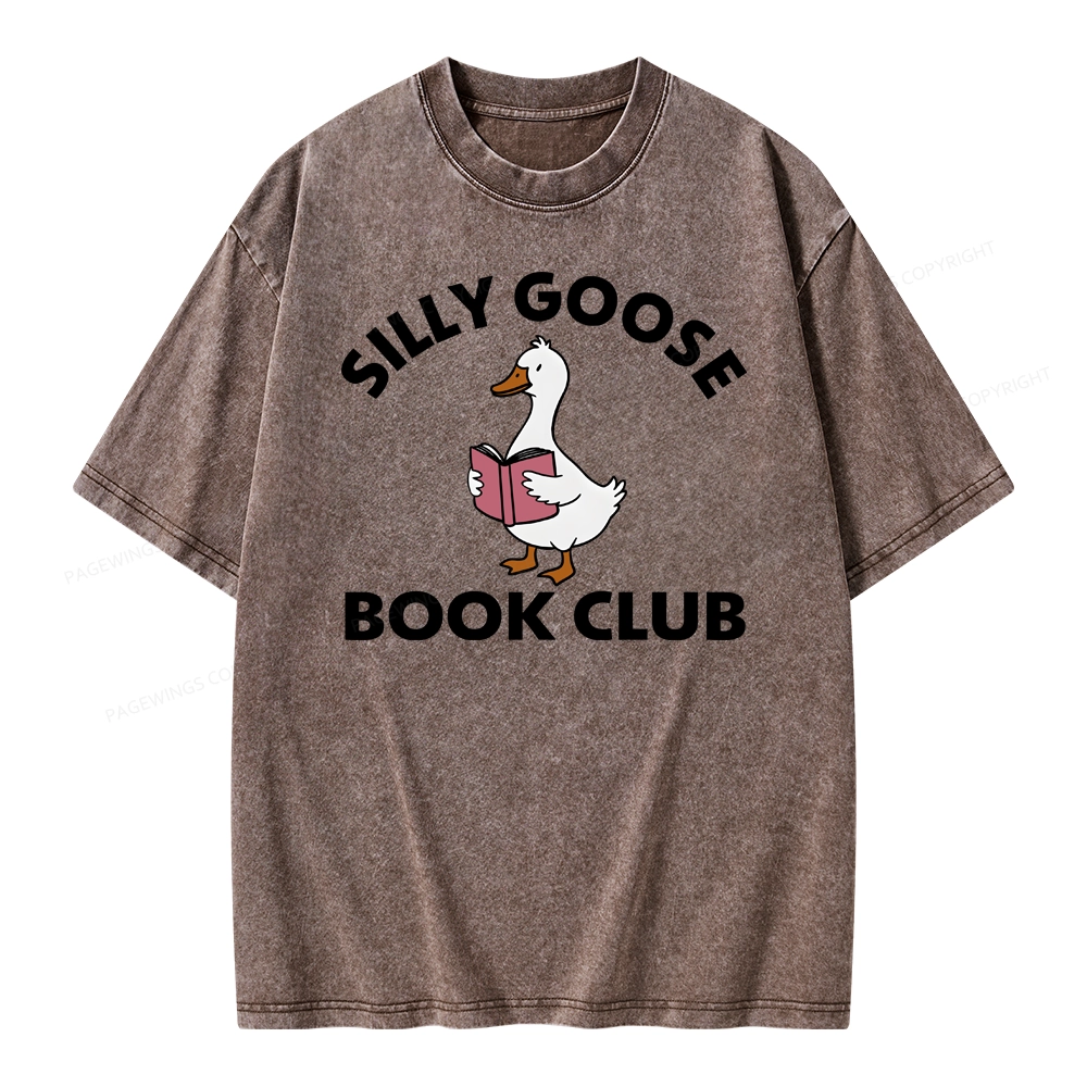 Pagewing Cute Silly Goose Unisex Washed T-shirt
