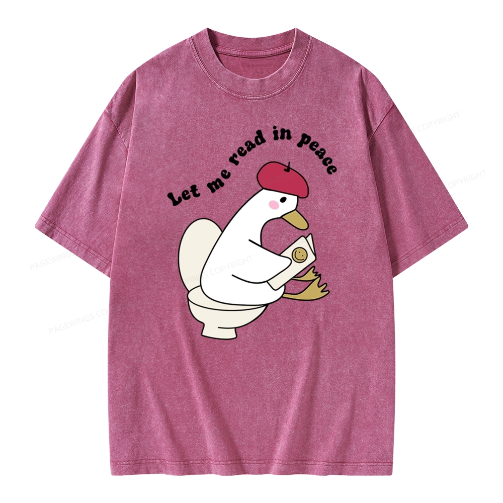 Pagewing Let Me Read In Peace Unisex Washed T-shirt