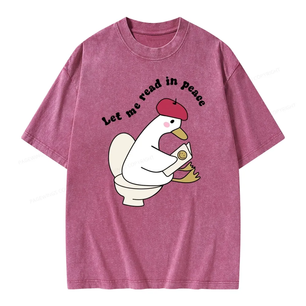 Pagewing Let Me Read In Peace Unisex Washed T-shirt