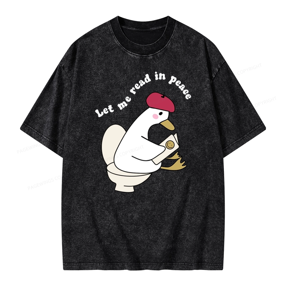 Pagewing Let Me Read In Peace Unisex Washed T-shirt