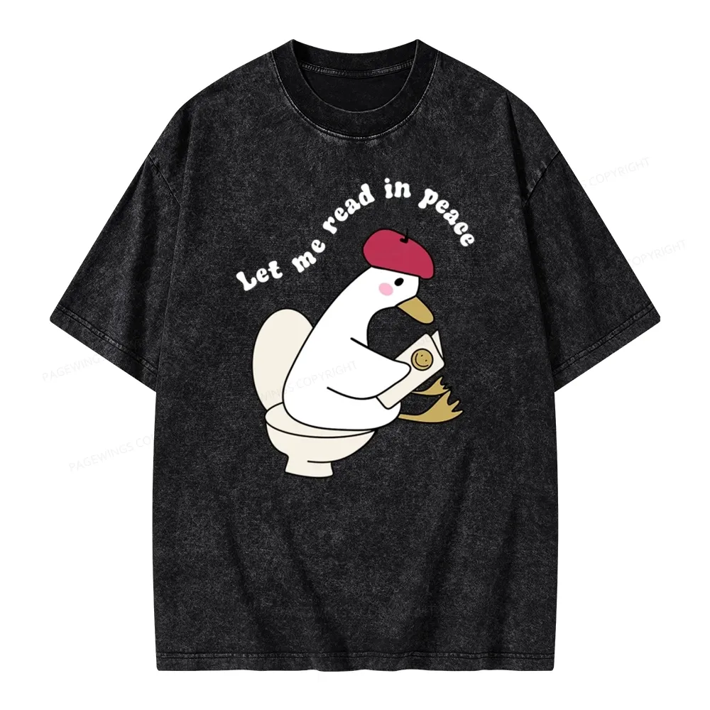 Pagewing Let Me Read In Peace Unisex Washed T-shirt