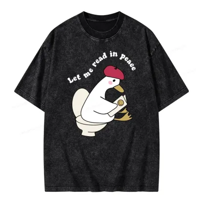 Pagewing Let Me Read In Peace Unisex Washed T-shirt