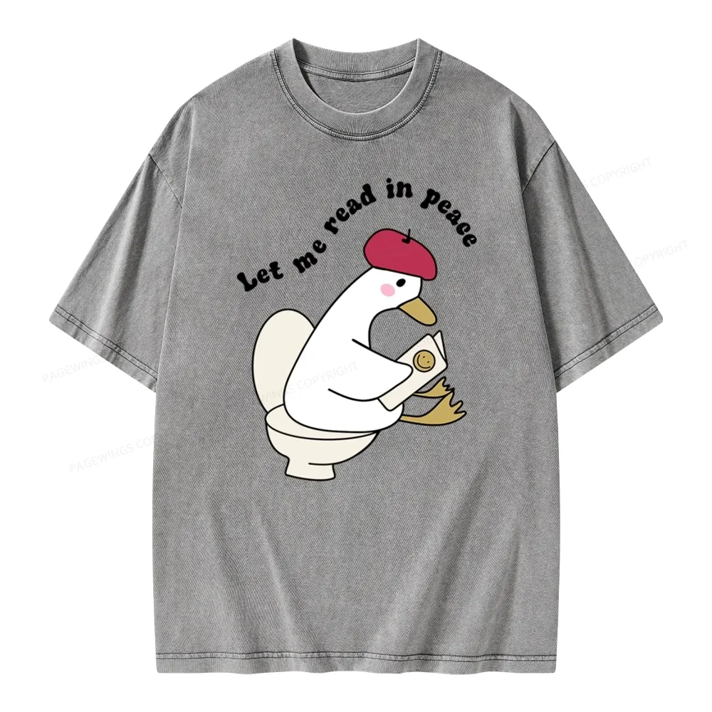Pagewing Let Me Read In Peace Unisex Washed T-shirt