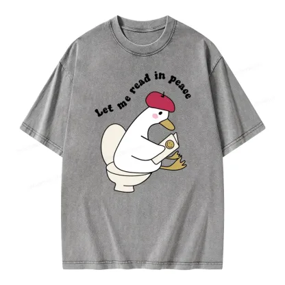 Pagewing Let Me Read In Peace Unisex Washed T-shirt