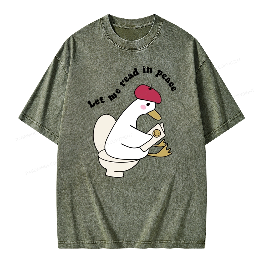 Pagewing Let Me Read In Peace Unisex Washed T-shirt
