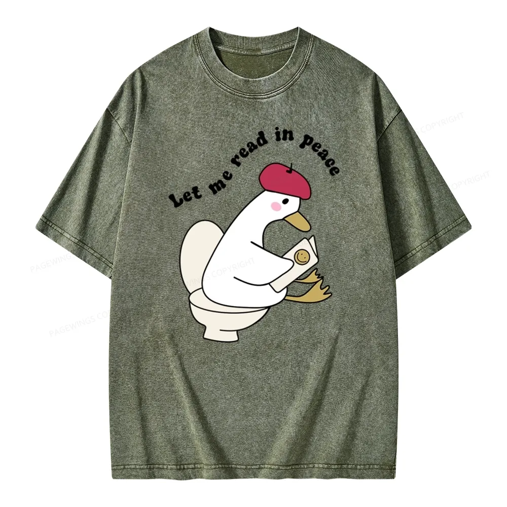 Pagewing Let Me Read In Peace Unisex Washed T-shirt
