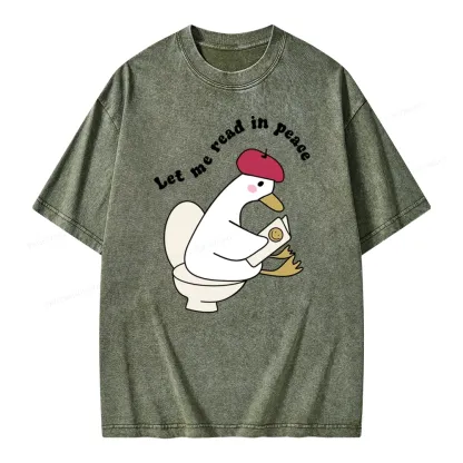 Pagewing Let Me Read In Peace Unisex Washed T-shirt