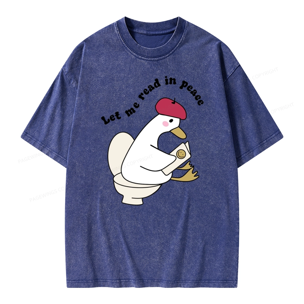 Pagewing Let Me Read In Peace Unisex Washed T-shirt