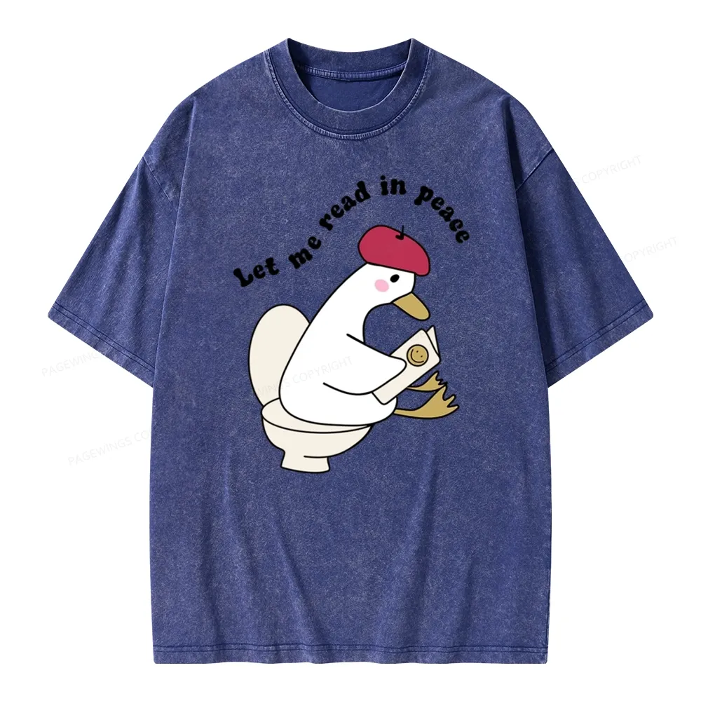 Pagewing Let Me Read In Peace Unisex Washed T-shirt