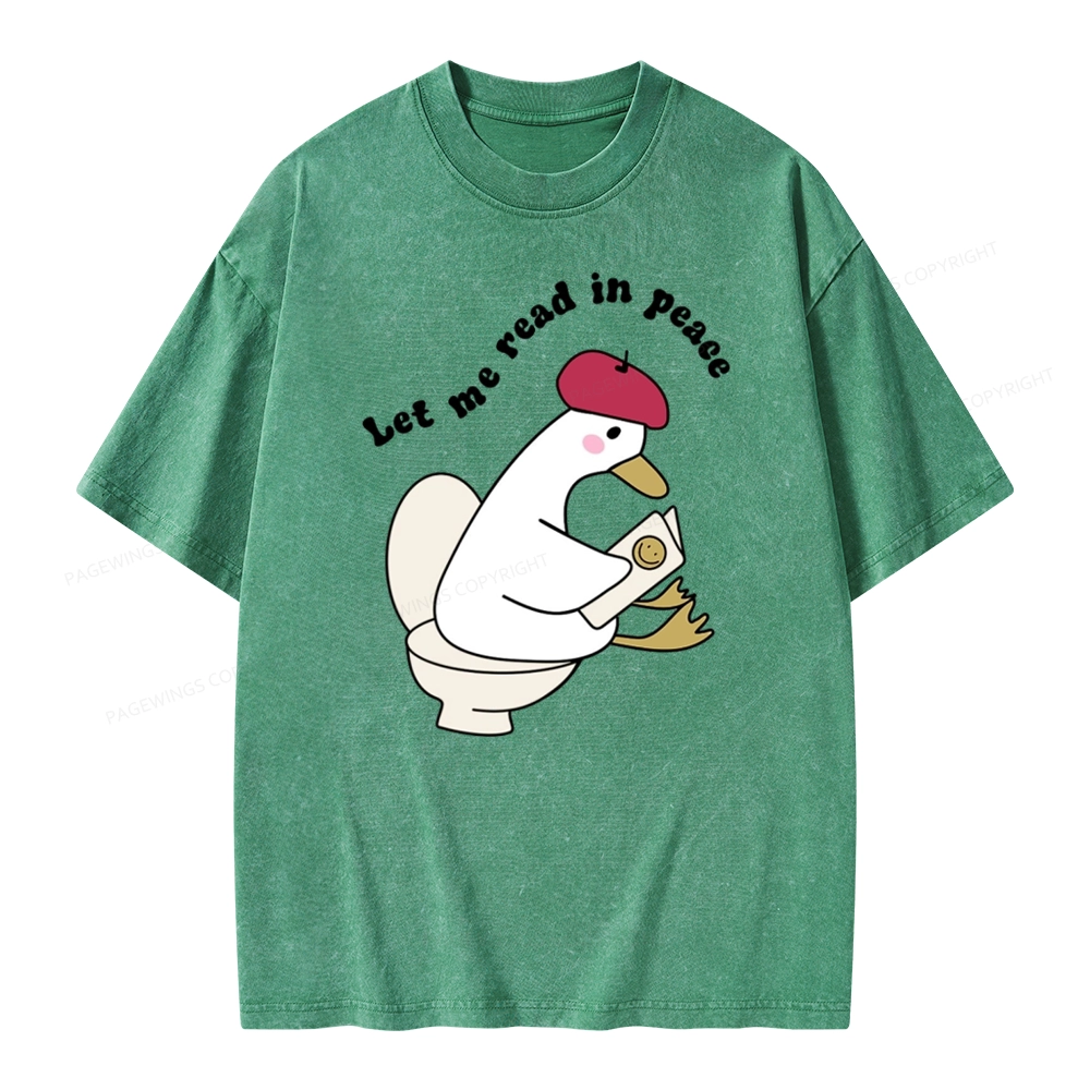 Pagewing Let Me Read In Peace Unisex Washed T-shirt