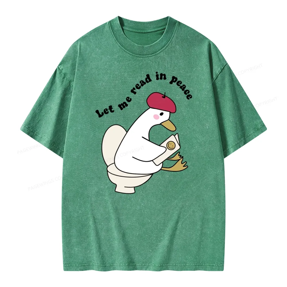 Pagewing Let Me Read In Peace Unisex Washed T-shirt