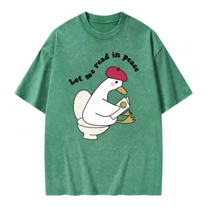 Pagewing Let Me Read In Peace Unisex Washed T-shirt