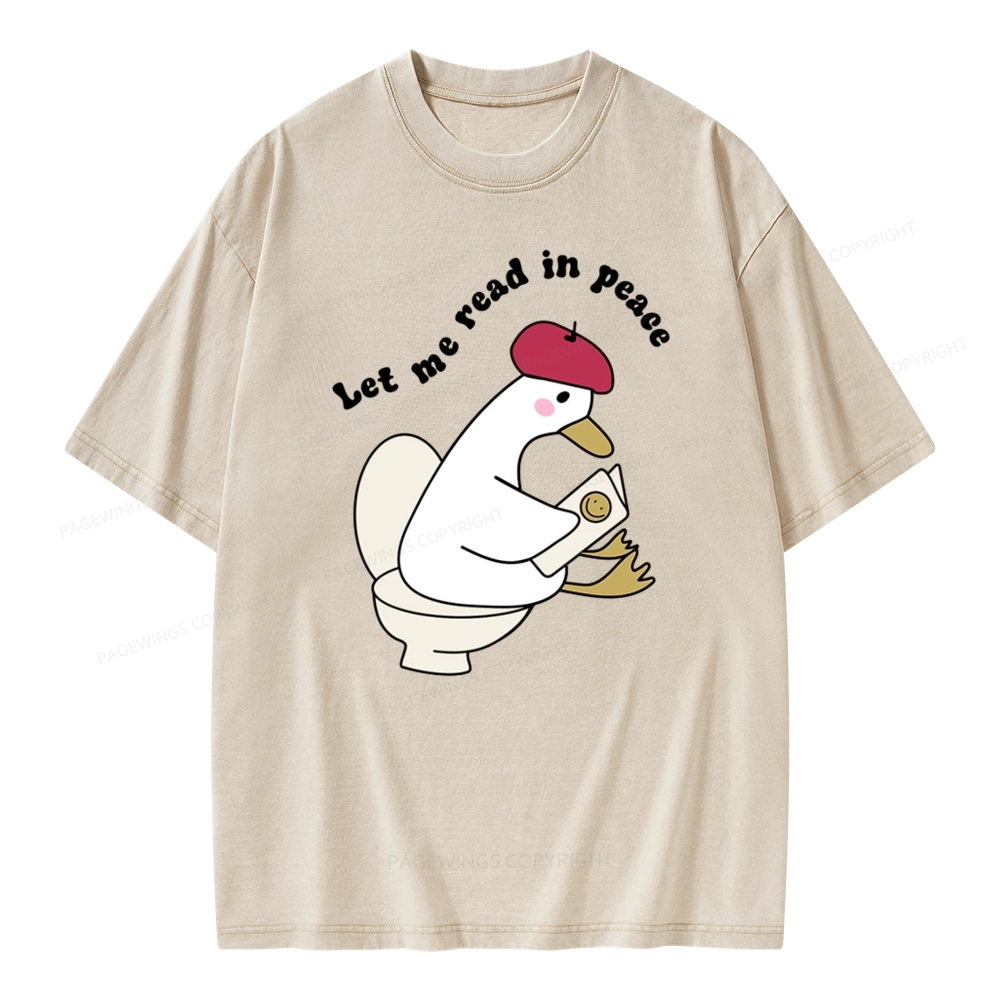 Pagewing Let Me Read In Peace Unisex Washed T-shirt