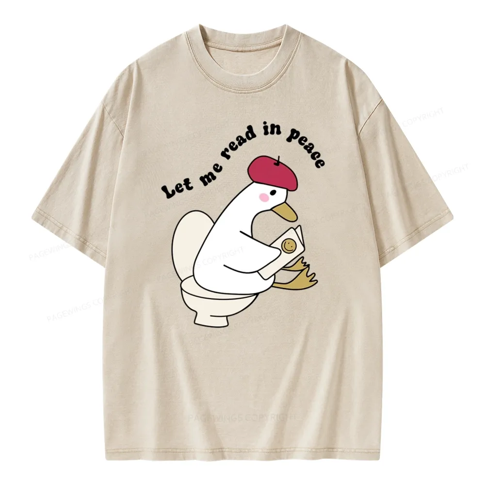 Pagewing Let Me Read In Peace Unisex Washed T-shirt