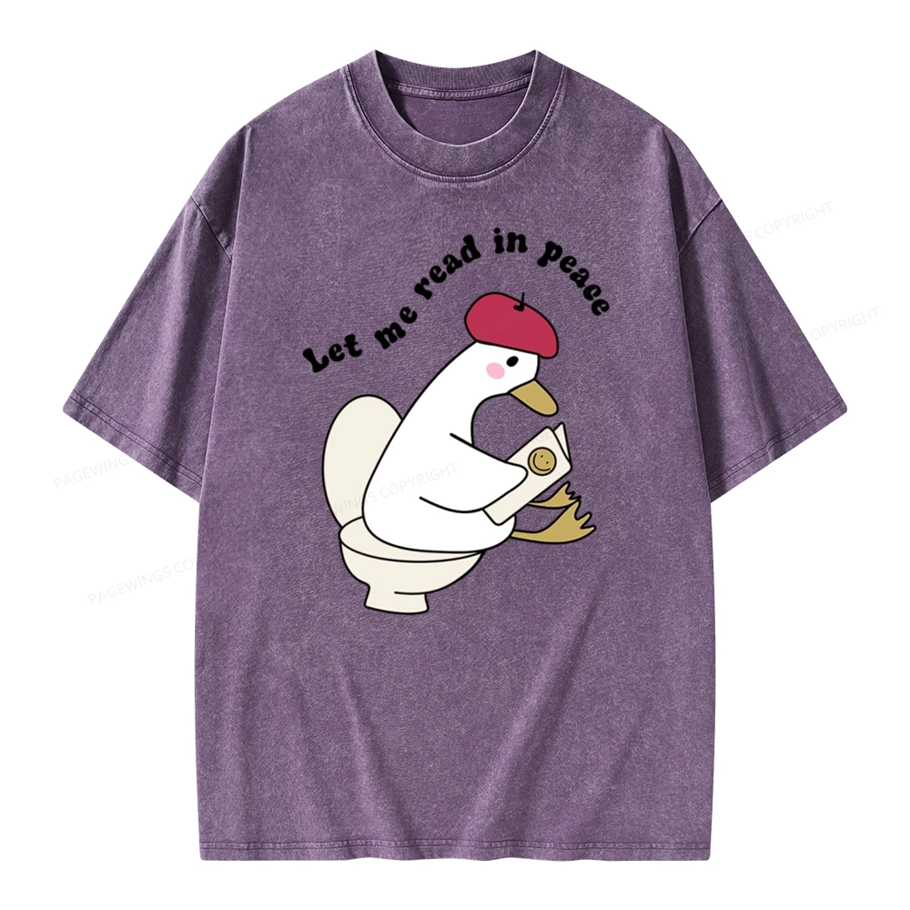 Pagewing Let Me Read In Peace Unisex Washed T-shirt