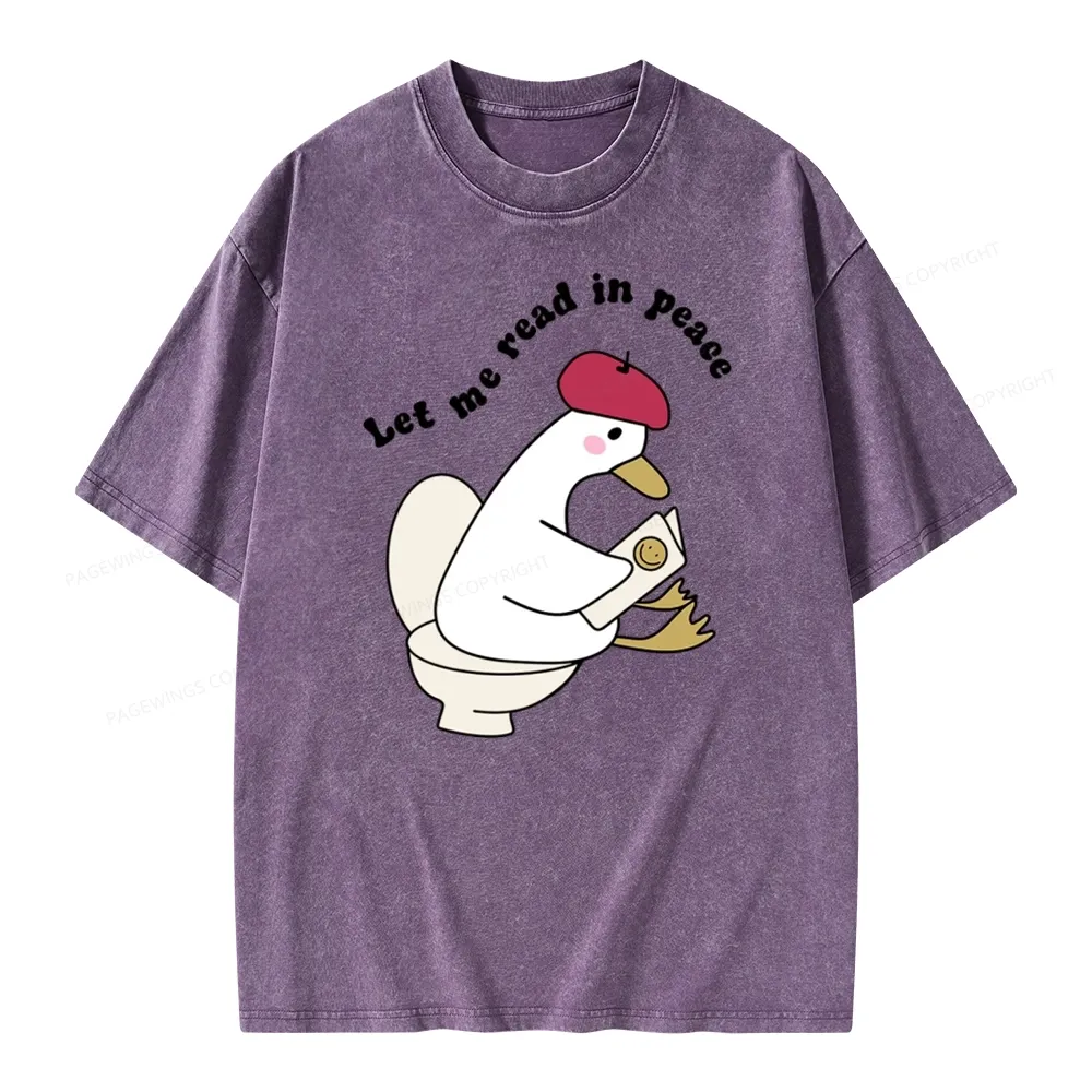 Pagewing Let Me Read In Peace Unisex Washed T-shirt