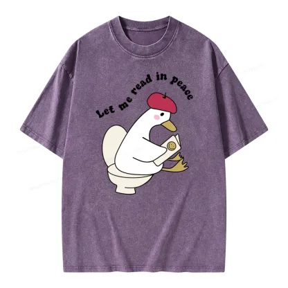 Pagewing Let Me Read In Peace Unisex Washed T-shirt
