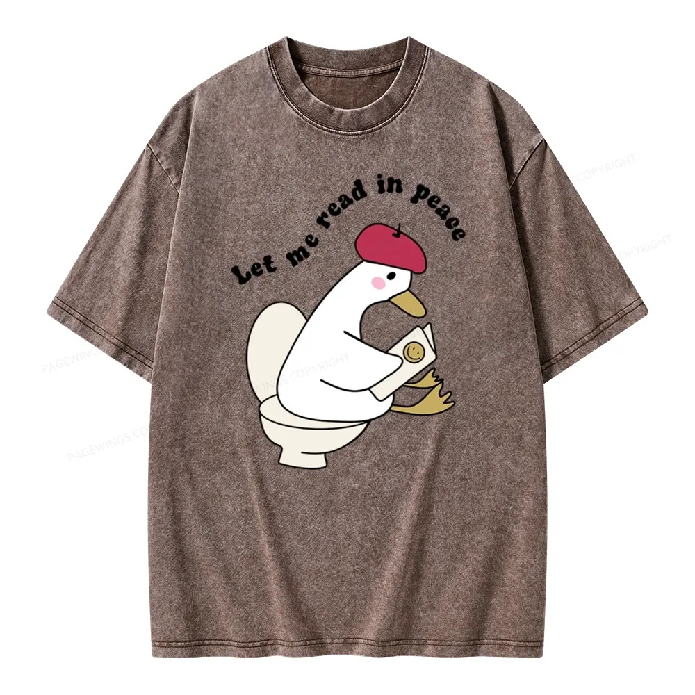 Pagewing Let Me Read In Peace Unisex Washed T-shirt
