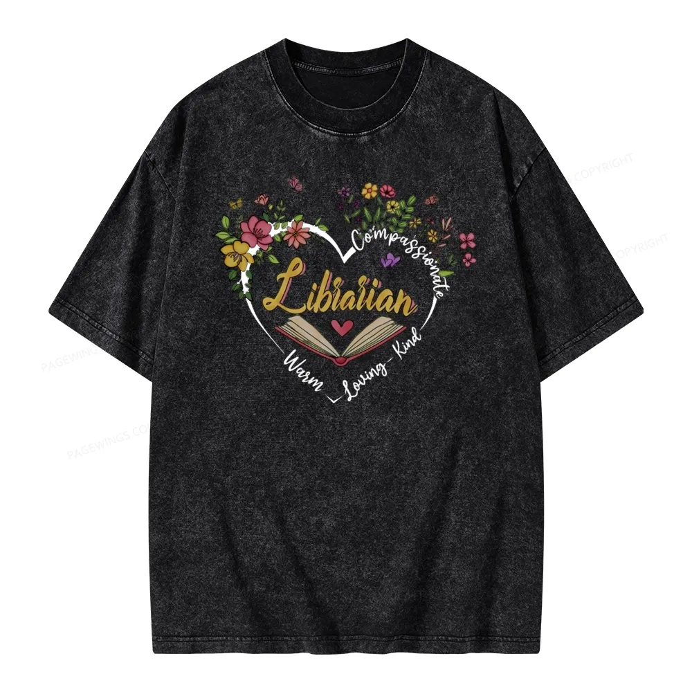Pagewing Librarian Life Unisex Washed T-shirt