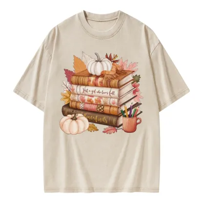 Pagewings Thanksgiving Fall Pumpkin Unisex Washed T-shirt