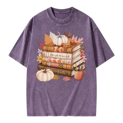 Pagewings Thanksgiving Fall Pumpkin Unisex Washed T-shirt