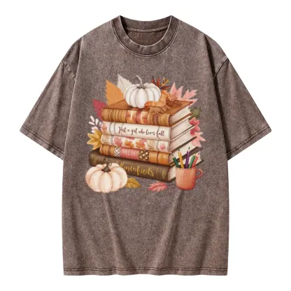 Pagewings Thanksgiving Fall Pumpkin Unisex Washed T-shirt