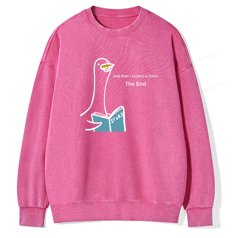 Pagewing The Story-telling Goose Unisex Washed Sweatshirt