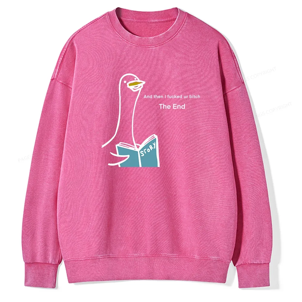Pagewing The Story-telling Goose Unisex Washed Sweatshirt