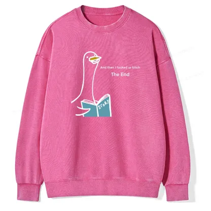 Pagewing The Story-telling Goose Unisex Washed Sweatshirt