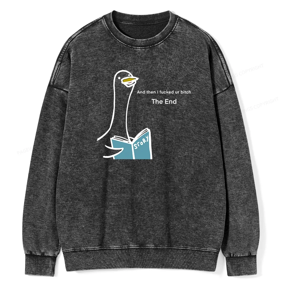 Pagewing The Story-telling Goose Unisex Washed Sweatshirt