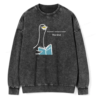Pagewing The Story-telling Goose Unisex Washed Sweatshirt
