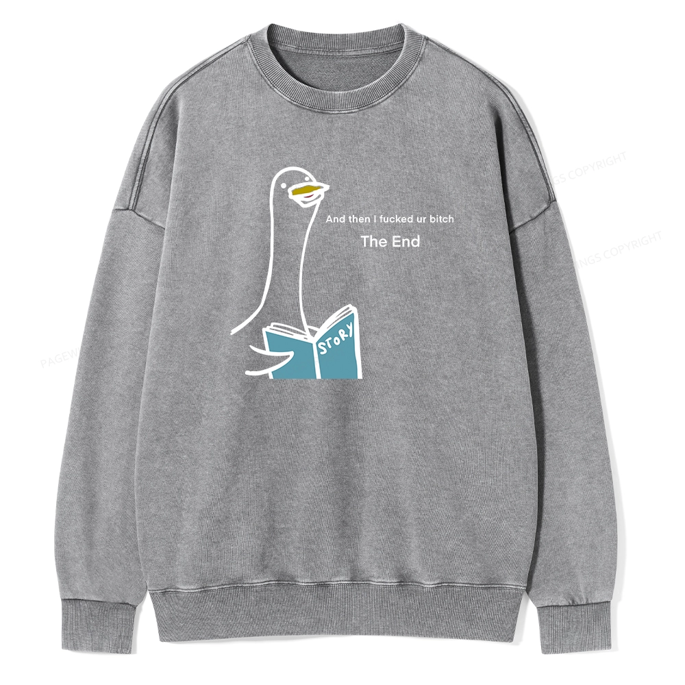 Pagewing The Story-telling Goose Unisex Washed Sweatshirt