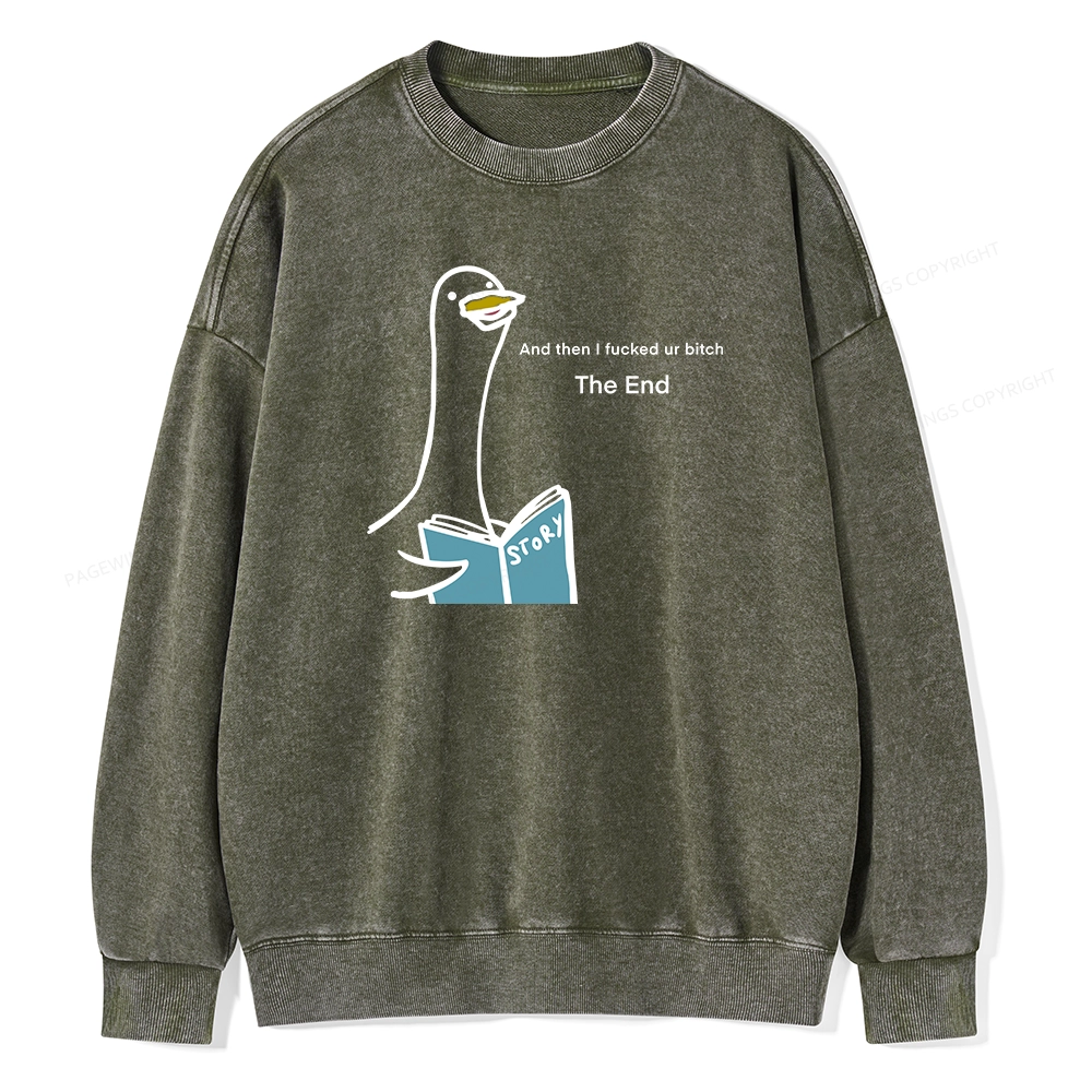 Pagewing The Story-telling Goose Unisex Washed Sweatshirt