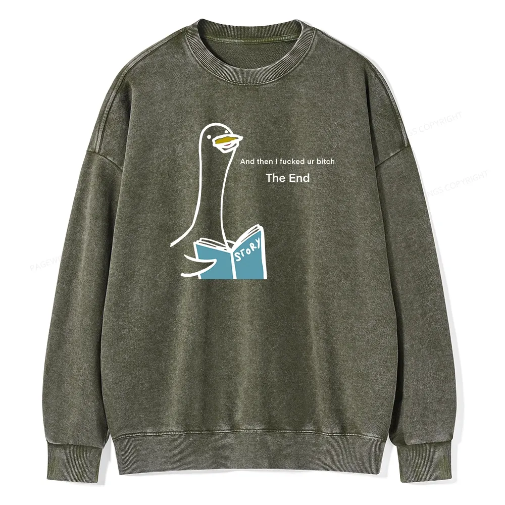 Pagewing The Story-telling Goose Unisex Washed Sweatshirt