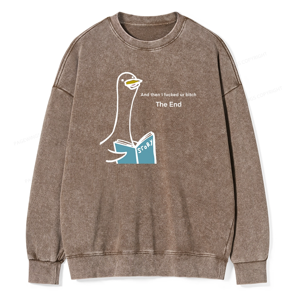 Pagewing The Story-telling Goose Unisex Washed Sweatshirt