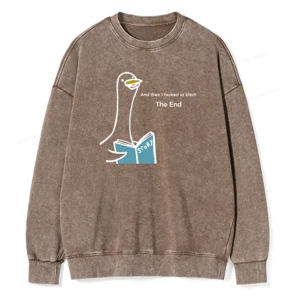 Pagewing The Story-telling Goose Unisex Washed Sweatshirt