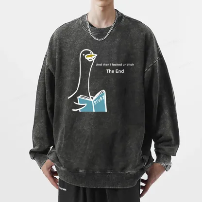 Pagewing The Story-telling Goose Unisex Washed Sweatshirt