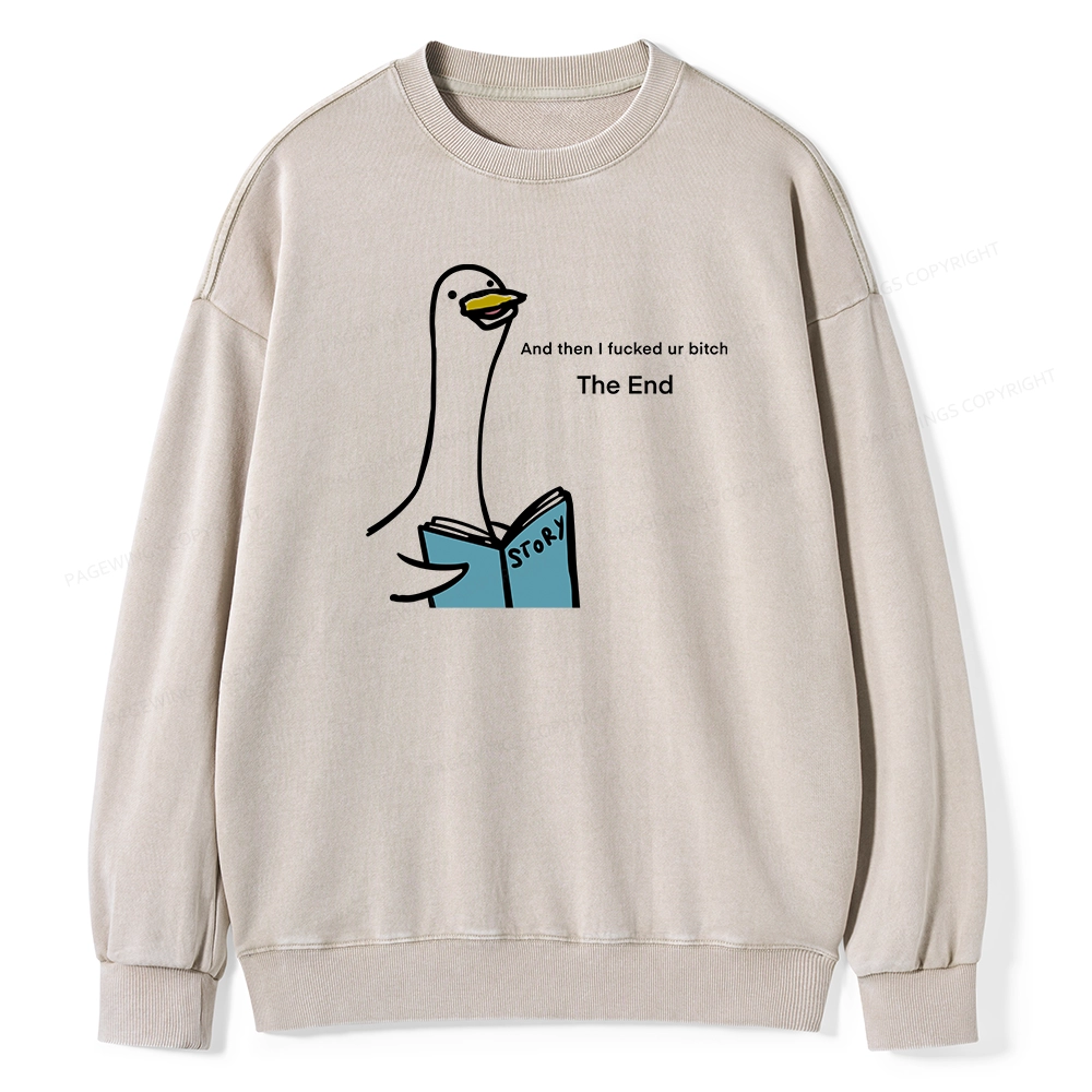 Pagewing The Story-telling Goose Unisex Washed Sweatshirt