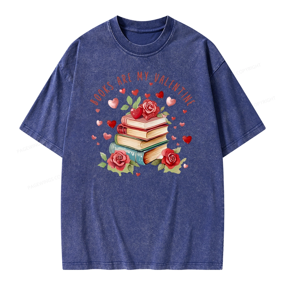 Pagewing Books Are My Valentine Unisex Washed T-shirt