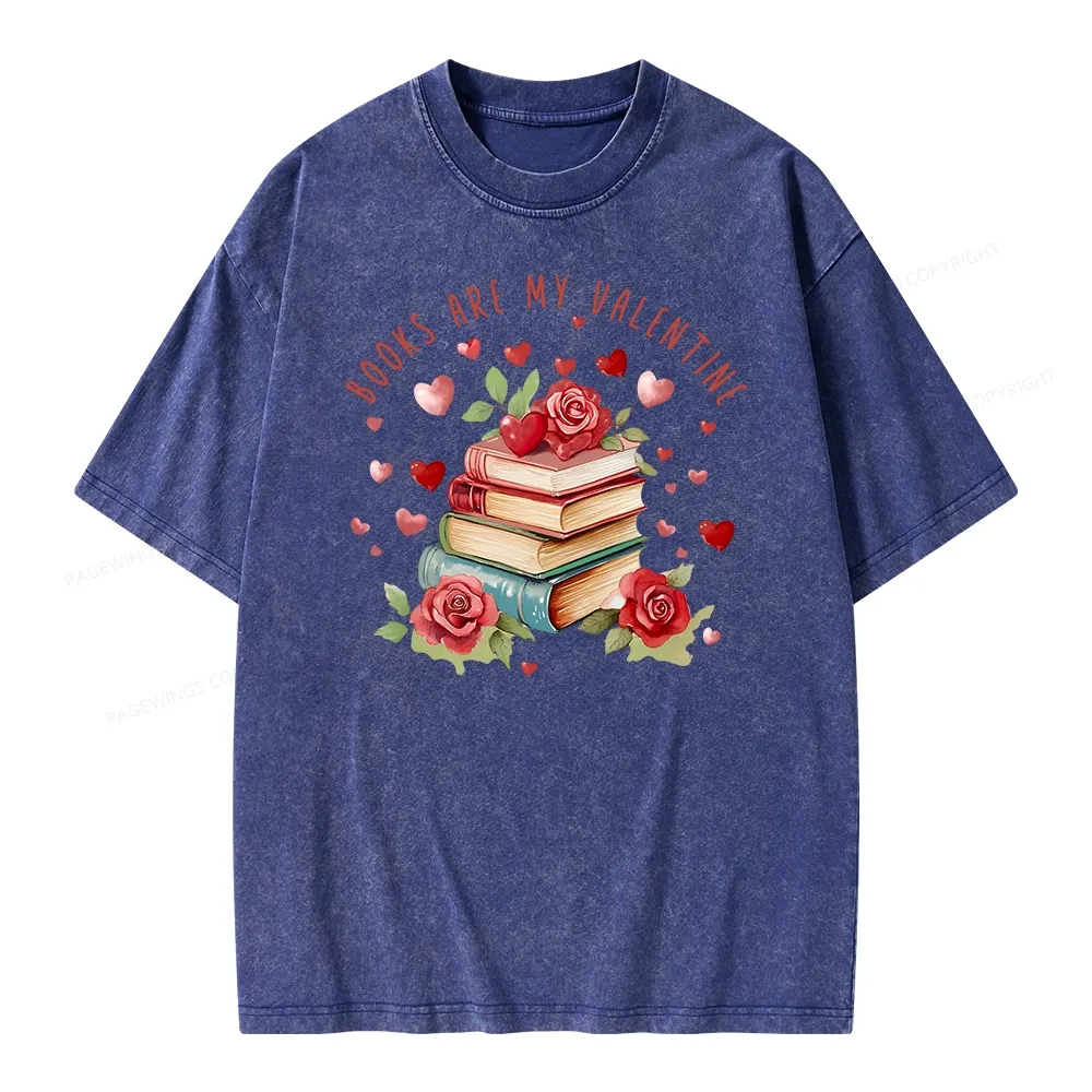 Pagewing Books Are My Valentine Unisex Washed T-shirt