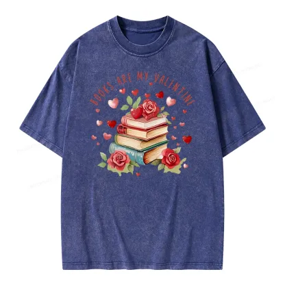 Pagewing Books Are My Valentine Unisex Washed T-shirt
